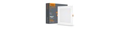 12W Firkantet LED indbygningspanel - 4000K, Hul: 14,5 x 14,5 cm, Mål: 17,5 x 17,5 cm, hvid kant