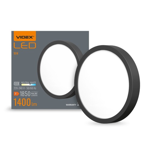 15W Ø19,2cm LED loftpanel - 1400lm, 4000K, hvid kant, IP20 indendørs