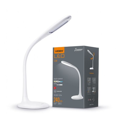 Denver bordlampe - LED, dæmpbar, hvid, 230V, 370lm, 5.5W