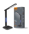 5W LED dæmpbar skrivebordslampe - Sort, 3-trin CCT, display med ur/temp, touch-styring
