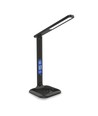 5W LED dæmpbar skrivebordslampe - Sort, 3-trin CCT, display med ur/temp, touch-styring