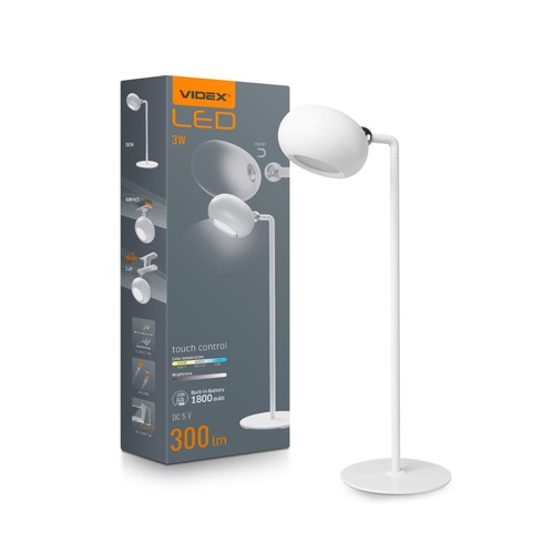 LED bordlampe - genopladelig, hvid, forbrug: 3