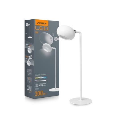 LED bordlampe - genopladelig, hvid, forbrug: 3
