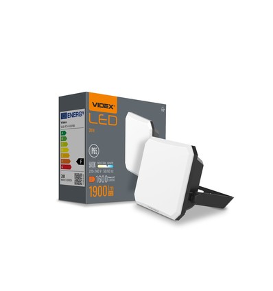 20W LED projektør - 5000K, sort, 230V