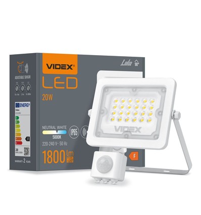 Luca spot 20W - LED, med bevægelsessensor, neutral hvid, 230V, 1800lm, forbrug 20W