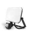 30W LED projektør med sensor - 5000K, IP65, sort, PIR bevægelsessensor, udendørs