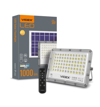 Solcelle LED projektør, inkl solcelle - Solcelleprojektør, 1000lm, skumringssensor, fjernbetjening