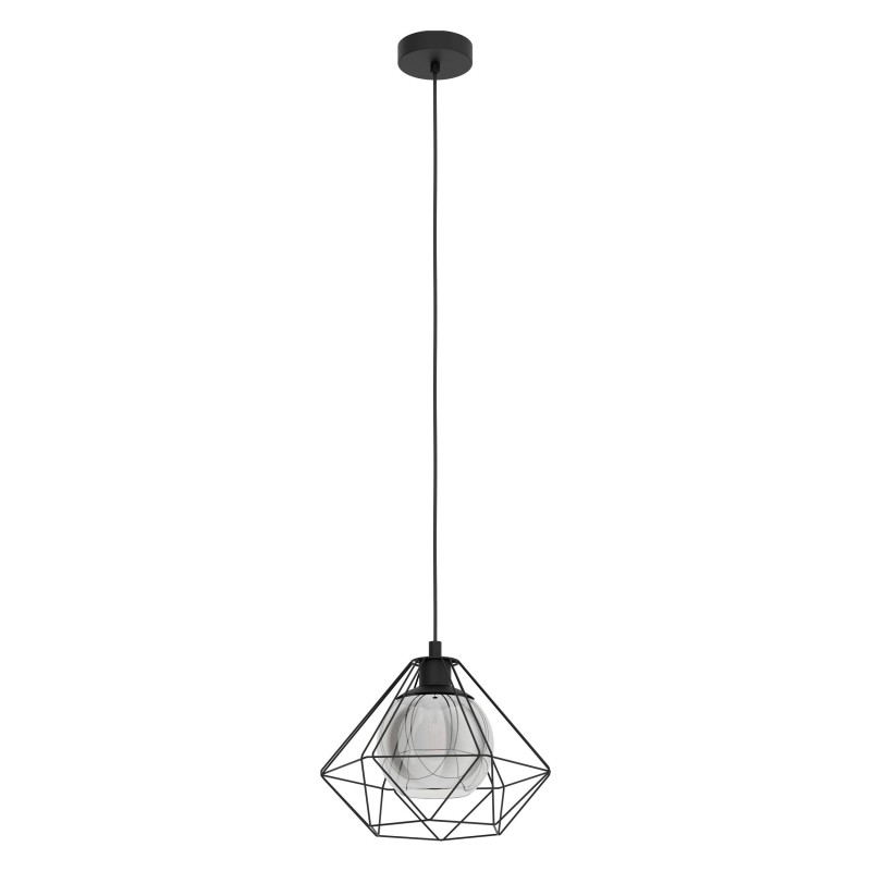 EGLO Vernham Pendel Lampe Til E27 Ø32,5 i Sort/Røget glas