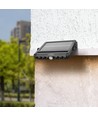 Solcelle LED væglampe med sensor, 600lm - 5000K, IP54, sort, bevægelsessensor