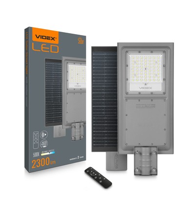 LED solcelle gadelampe - 2300 lumens, bevægelsessensor, IP65