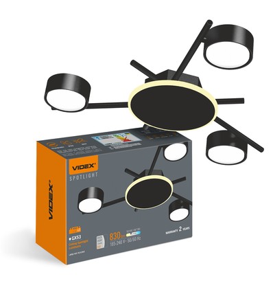 Loftspotlampe 3x30w GX53 - 9w back light, 230v, 830lm