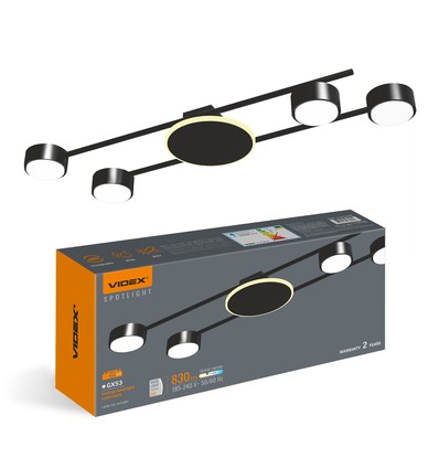 Loftspotlampe 4x30W GX53 - 230V, 830lm, 9W back light