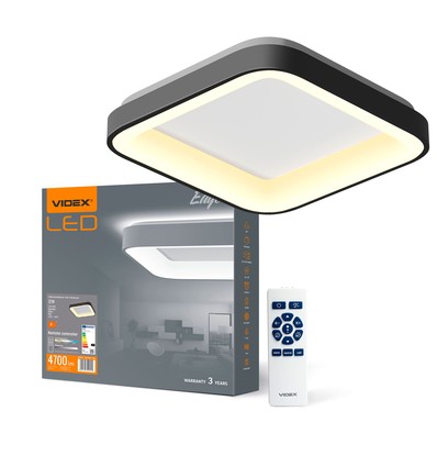 Edge loftlampe 72W - LED, sort, 230V, 7500lm, forbrug 72W