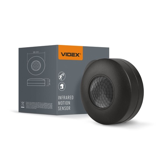 1200W PIR bevægelses- og lyssensor - 230V, Sort