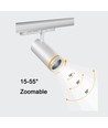 LEDlife Zoom justerbar skinnespot 30W - Justerbar CCT + lysstyrke + spredning, Hvid, RA92, 3000lm, 3-faset