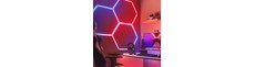 Hexagon RGBIC 3 felter komplet sæt - 50W. inklusiv bluetooth controller og strømforsyning