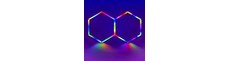 Hexagon RGBIC 2 felter komplet sæt - 37W. inklusiv bluetooth controller og strømforsyning