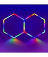 Hexagon RGBIC 2 felter komplet sæt - 37W. inklusiv bluetooth controller og strømforsyning