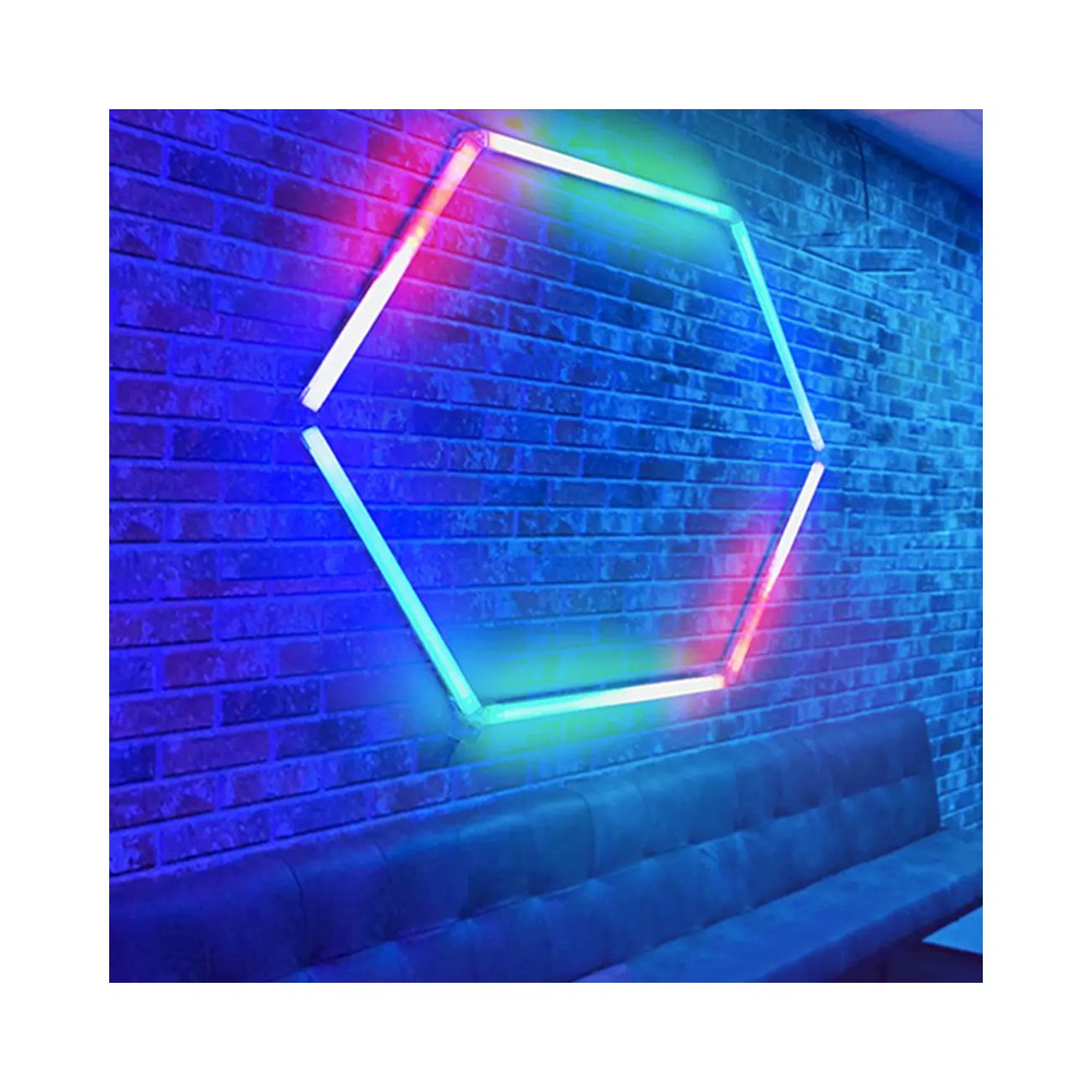 Hexagon RGBIC 1 felt komplet sæt - 20W. inklusiv bluetooth controller og strømforsyning - Kulør : RGBIC