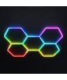 5 stk. Hexagon RGBIC komplet sæt 80W - Inkl. bluetooth controller og strømforsyning