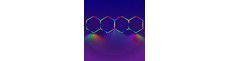 Hexagon RGBIC 4 felter komplet sæt - 70W. inklusiv bluetooth controller og strømforsyning