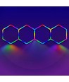 4 stk. Hexagon RGBIC komplet sæt 70W - Inkl. bluetooth controller og strømforsyning
