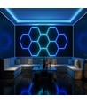 Hexagon RGBIC 4 felter komplet sæt - 70W. inklusiv bluetooth controller og strømforsyning