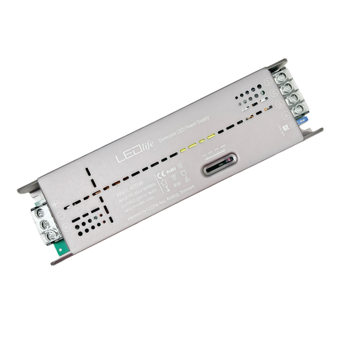 Slide dæmpbar 24V 400W strømforsyning - 24V DC, 16,6A