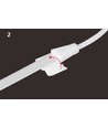 5 m. vandtæt slim COB strip - 230V, IP67, 296 LED, 10W/m, tape på bagsiden