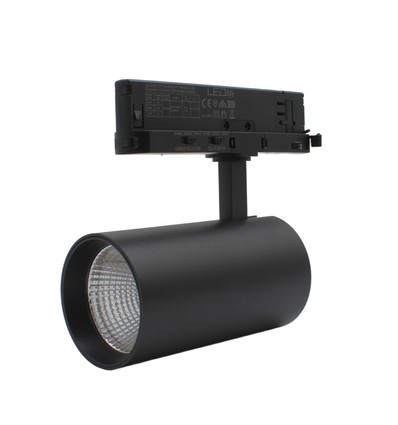 28W 3-faset RA90 CCT justerbar skinnespot - 110lm/W, Sort, Justerbar CCT + lysstyrke, Flicker free
