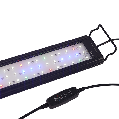30-45 cm akvarie armatur - 6W LED, hvid/blå/rød/grøn, justerbar længde, IP66