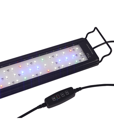 75-100 cm akvarie armatur - 19W LED, hvid/blå/rød/grøn, justerbar længde, IP66