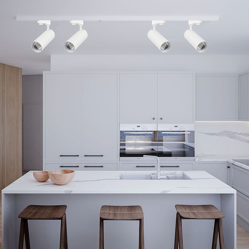 VT-47050 skinnespot 40W - COB LED, 3i1, hvidt hus, hvid reflektor, hvid bagdæksel - Kulør : 3-i-1