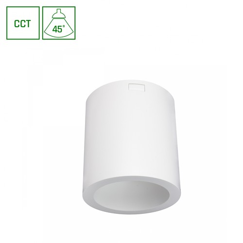 Chloe overflademonteret 7W - CCT, 230V, 45°, IP20, UGR19, Ø90x100mm, hvid, rund