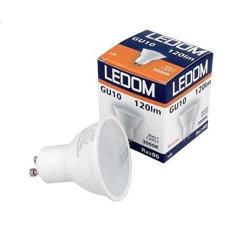 Outlet: LEDOM GU10 LED Pære 1W 3000K 120LM - 100°