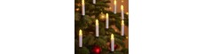 10-pak LED julelys inkl. fjernbetjening - Batteri, timerfunktion, trådløs, holder til juletræ