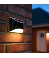 2x MIVO Solcelle væglampe LED - Sort, Flot væg-effekt, udendørs