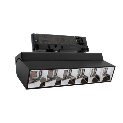 36W 3-faset RA92 justerbar LED lysskinne - Sort, 23,5 cm