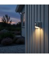 2 stk. MIVO Solcelle væglampe LED - Sølv, Flot væg-effekt, udendørs