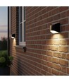 2x MIVO Solcelle væglampe LED - Sort, Flot væg-effekt, udendørs