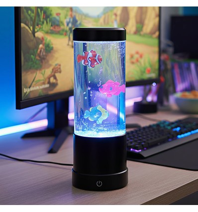 Fiskelampe RGB 23cm høj - Ø9 cm, perfekt til børn og barnlige sjæle