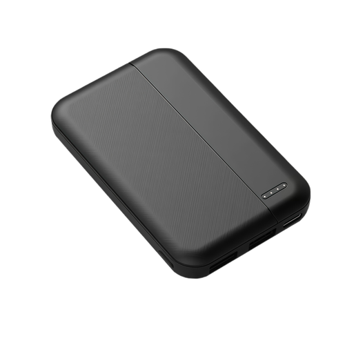Powerbank - 5000mah, sort, komplet med kabel