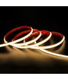 5m 230V vandtæt slim COB strip - tape på bagsiden, 9W/m, IP67, 296 LED/m, op til 100m