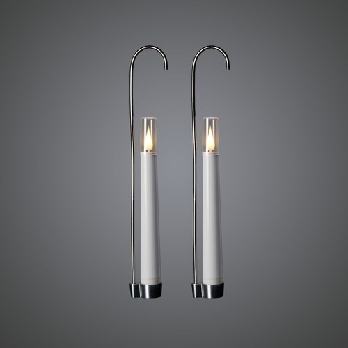 Outlet: Hængende LED Stearinlys Med Fjernbetjening i Hvid - 2-pak
