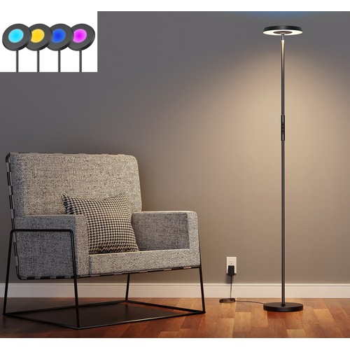 Wi-Fi Tuya/SmartLife LED Gulvlampe i RGB+CCT Farve - Sort