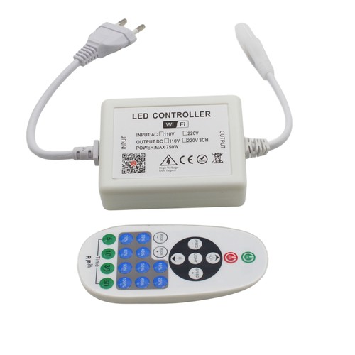230V WiFi Smart Home dæmper - Inkl. endeprop, til 230V (Slim COB), memory funktion, max 50 m