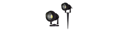 12-24V LED havelampe - 6W, sort, spyd, 450 lm, IP65