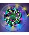 10m RGBIC LED lyskæde - 5V, IP20, 100 LED, grøn ledning, fjernbetjening + bluetooth, USB