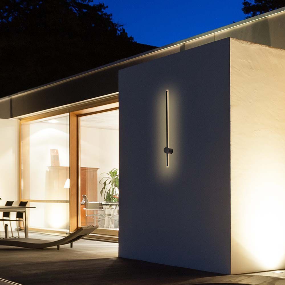 VT-11112 LED væglampe 12W - 4000K, sort hus, IP65 - Kulør : Neutral