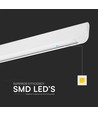 Vt-7-35 LED lampe 36W - lineær hængende suspenderet, Samsung, diffusorplade type 3i1 hvid
